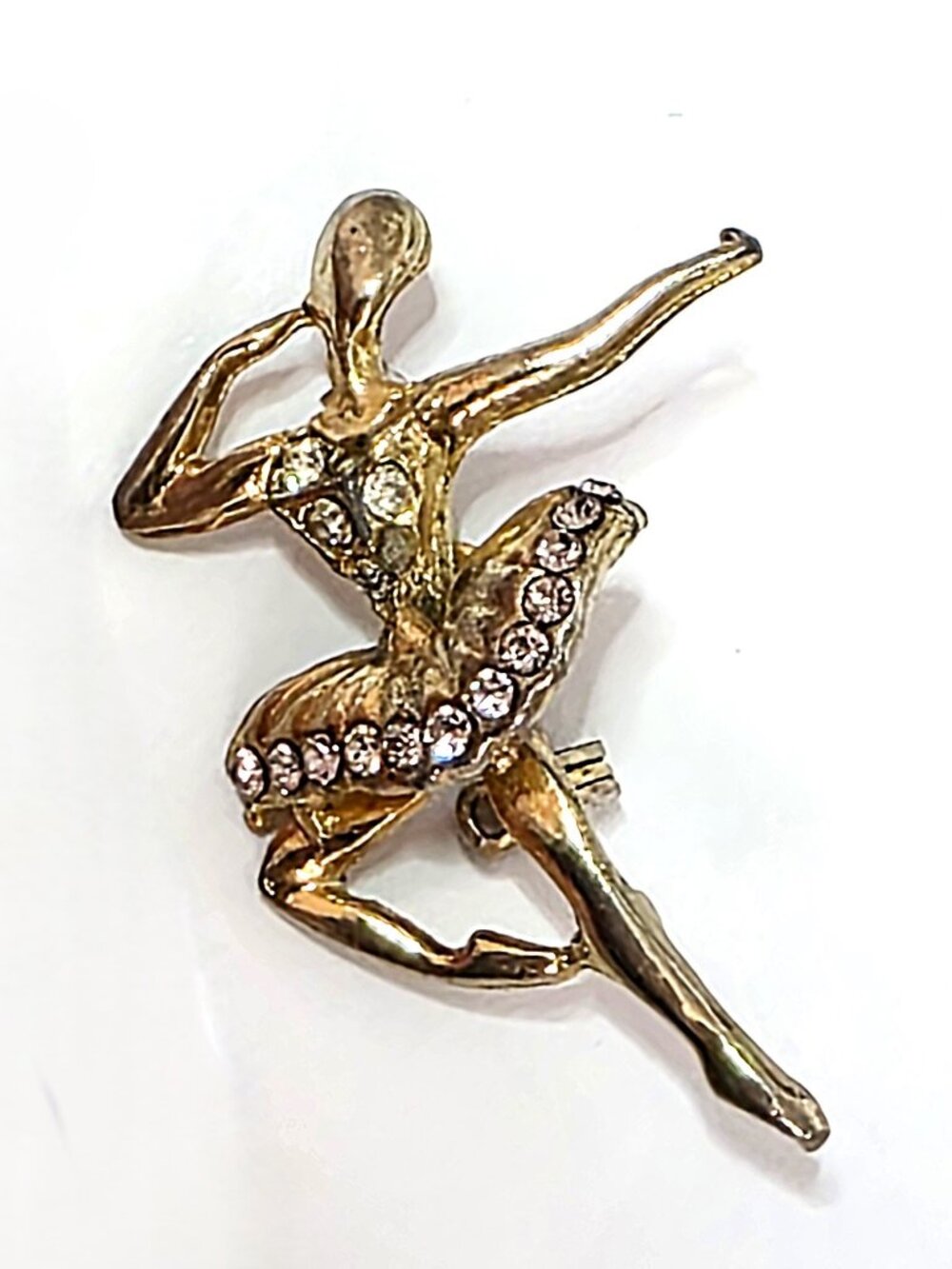 Rhinestone ballerina brooch